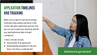 "Application Timelines and Tracking" micromodule screenshot